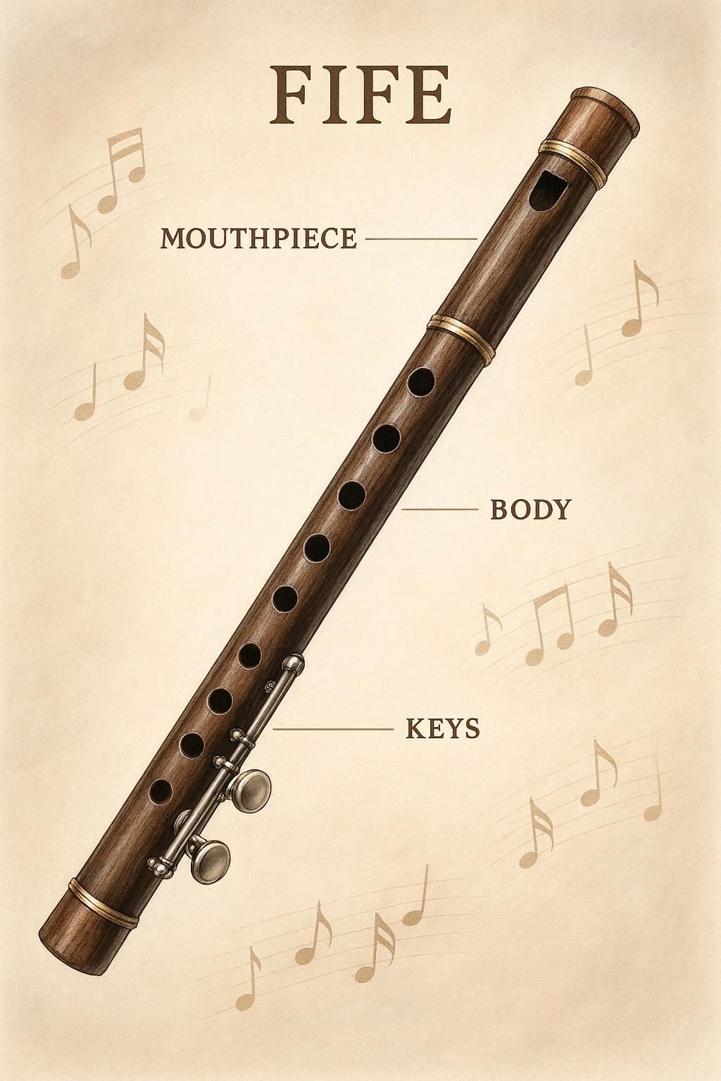 Fife anatomy diagram showing all parts