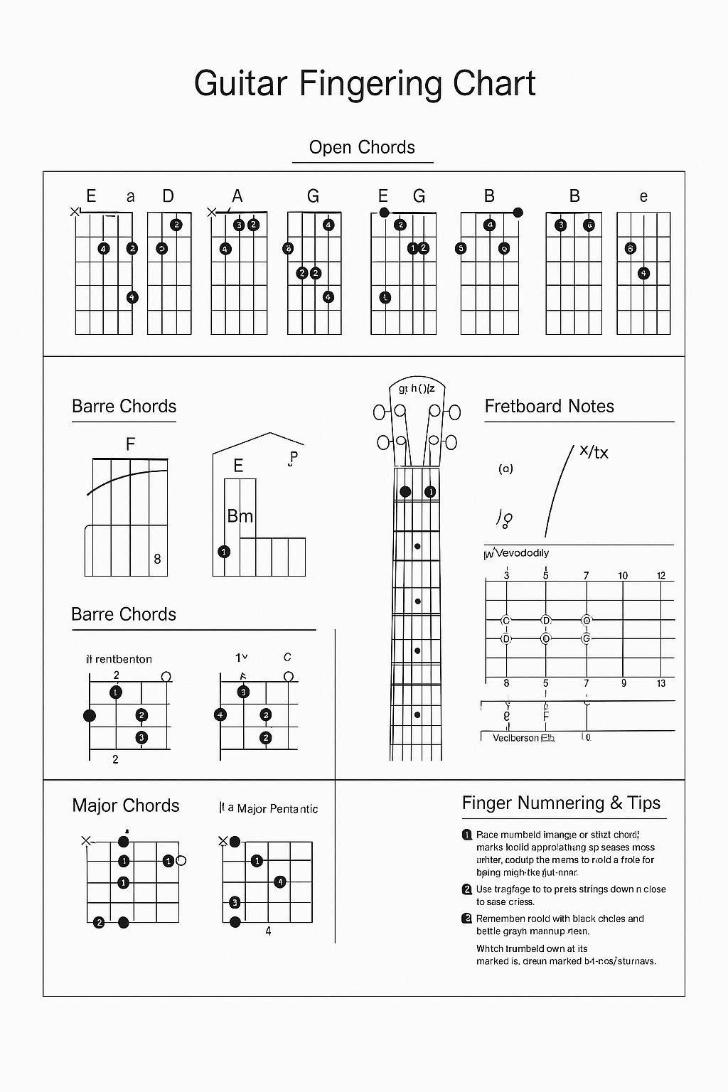 Guitar fingering chart preview