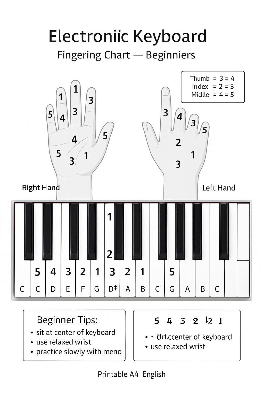 Keyboarding Fingering Chart Image