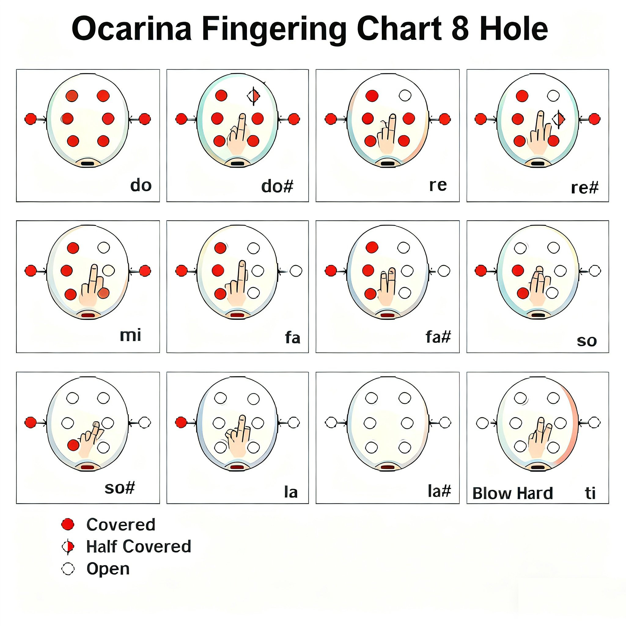 Ocarina Fingering Chart 8 Holes