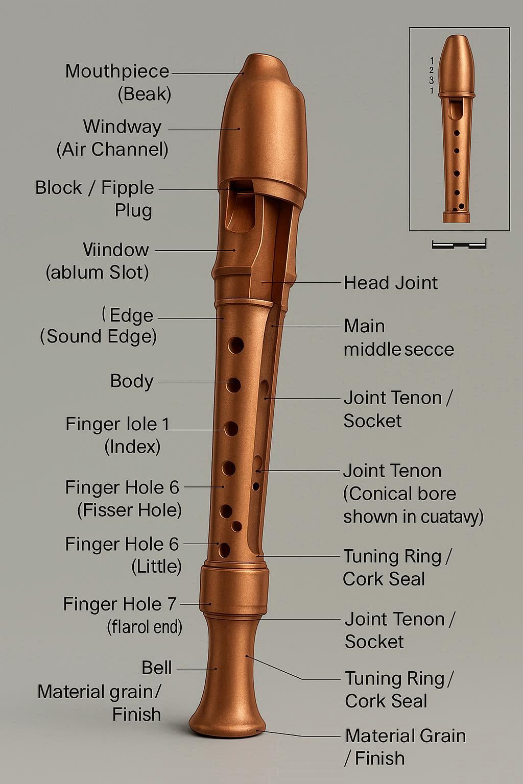 Recorder parts and anatomy
