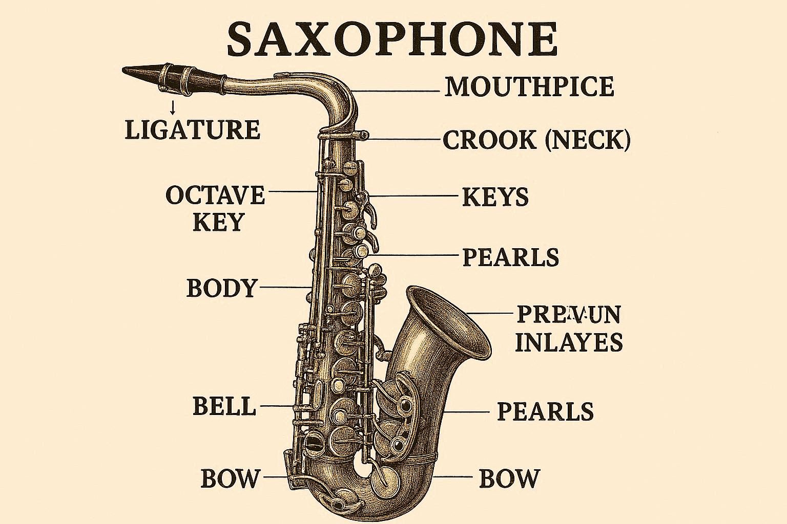 Saxophone anatomy diagram