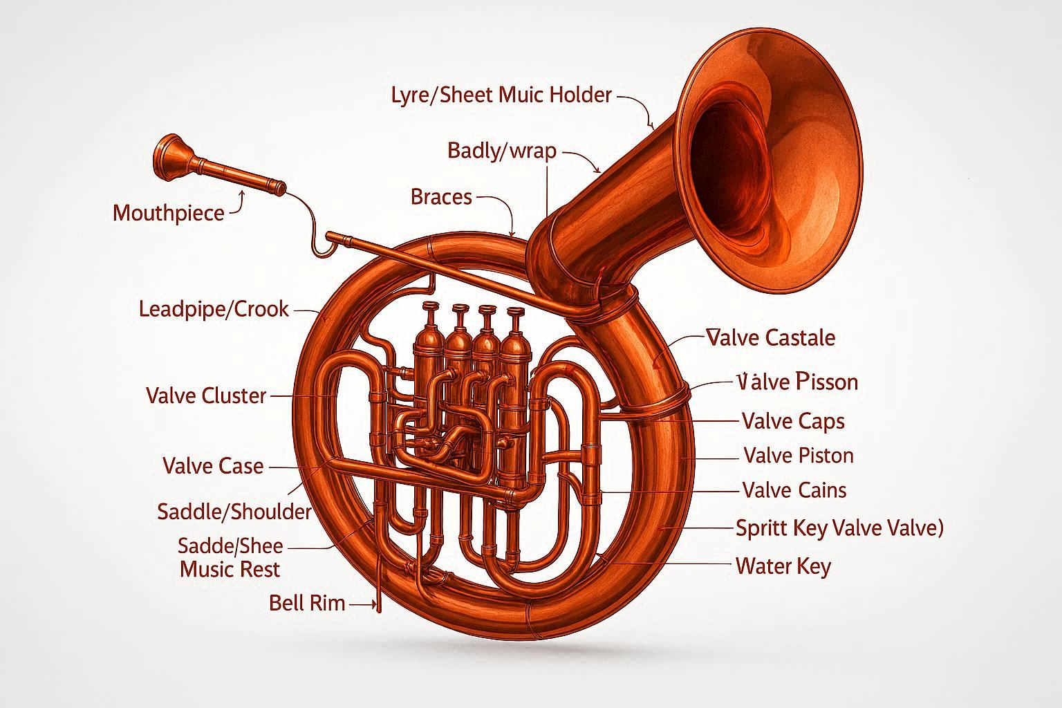 Sousaphone anatomy diagram