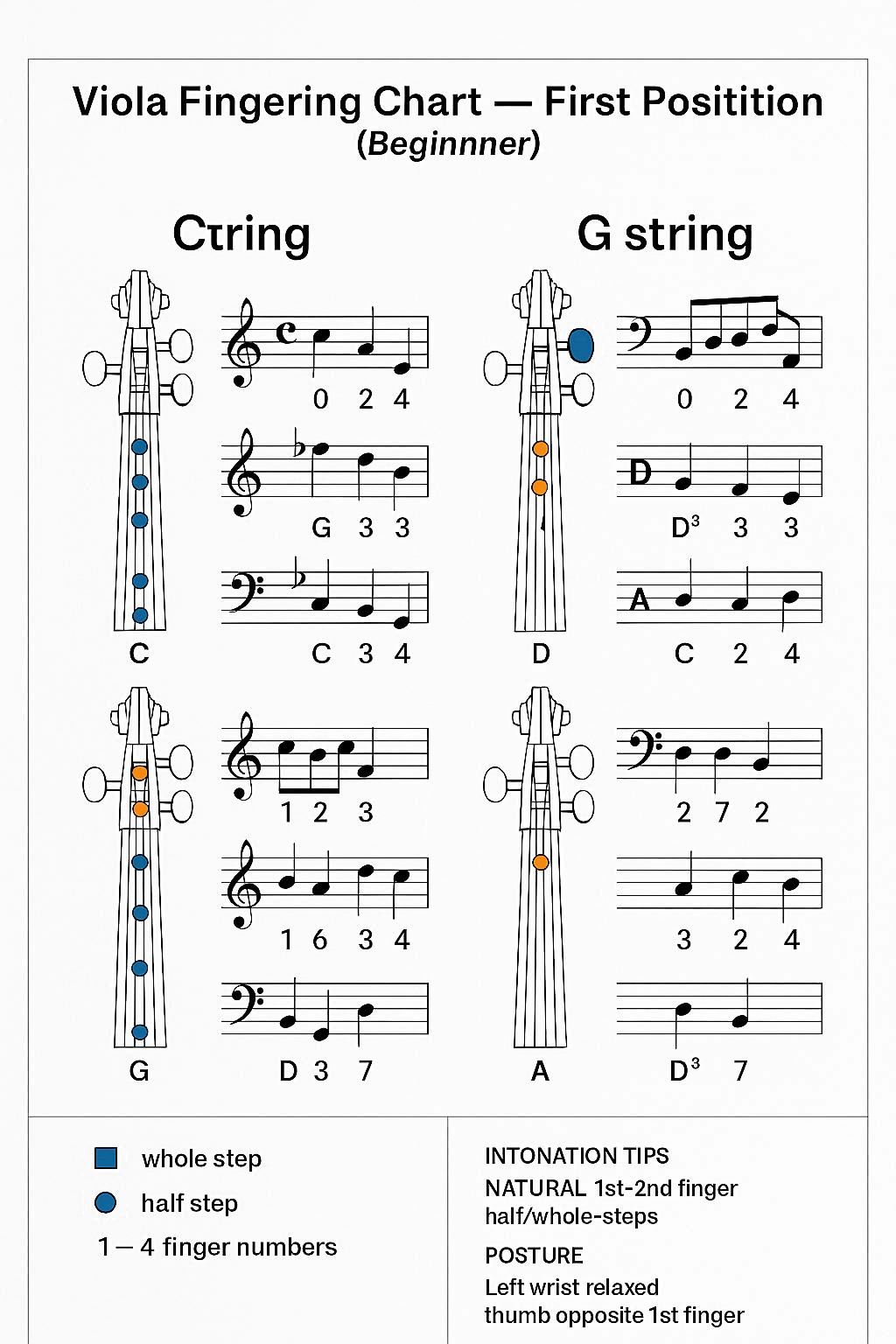 Viola Fingering Chart Image