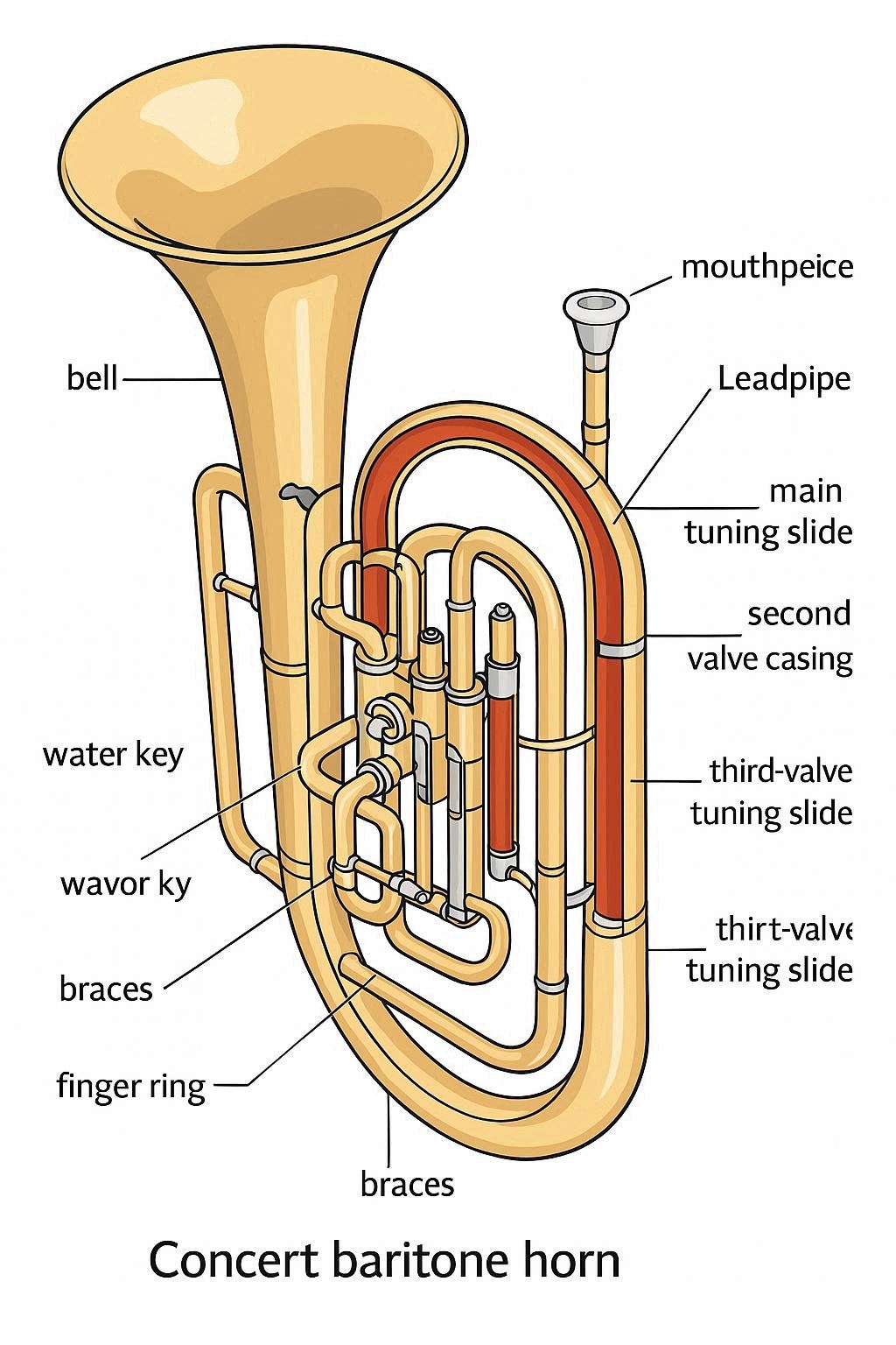 Baritone horn anatomy diagram