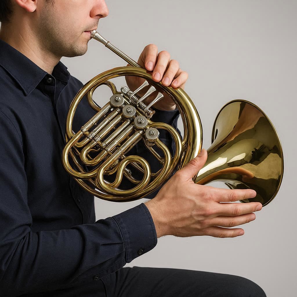French horn hold - front view