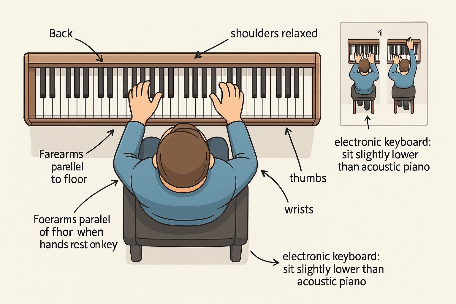 Position Hands at the Keyboard Correctly