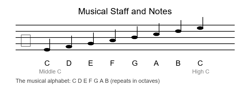 Bass staff with notes