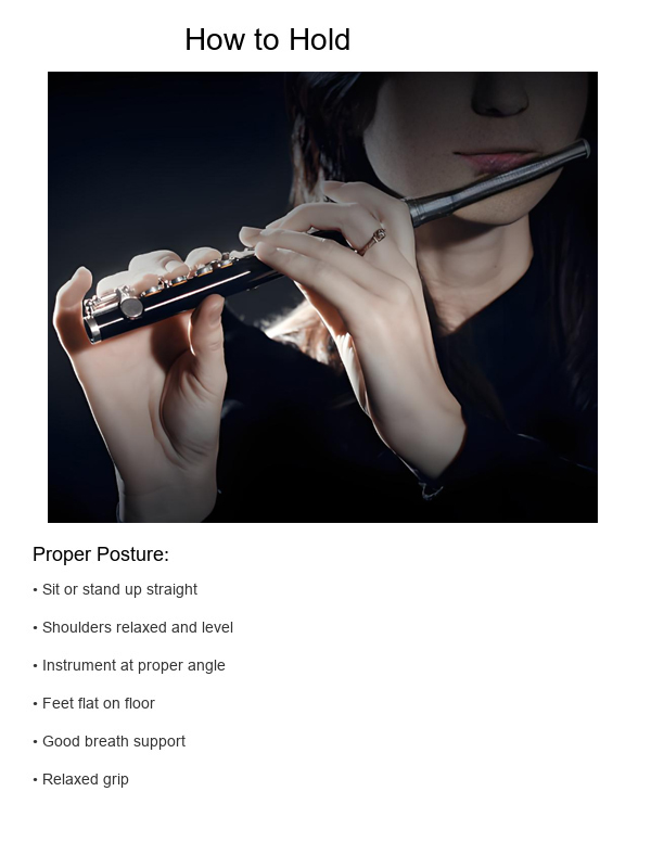 How to hold piccolo correctly - side view with hand position